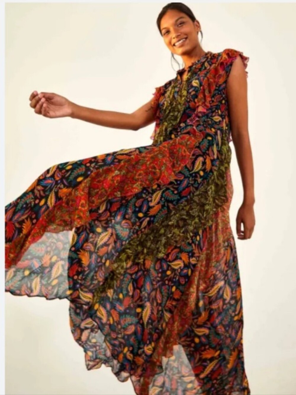 NWT Farm Riomixed Mini Prints Midi Dress Size M - Picture 10 of 12